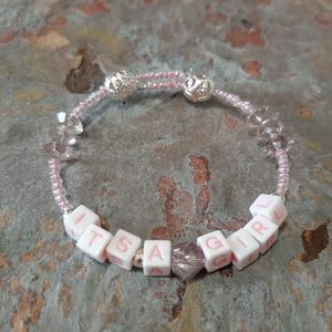 "Its a girl" memory wire bracelet